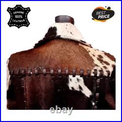 Women's Hair-On Cowhide Leather Jacket Real Pony Skin Western Cow Print Coat
