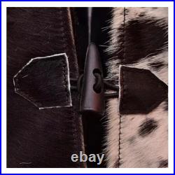 Women's Hair-On Cowhide Leather Jacket Real Pony Skin Western Cow Print Coat