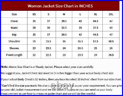 Women's Leather Biker Jacket Golden Button Blazer Coat Short Moto Jacket NFS-209