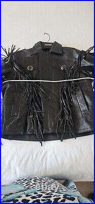 Women's Leather Jacket Cowgirl Fringes Y2K Beyhive