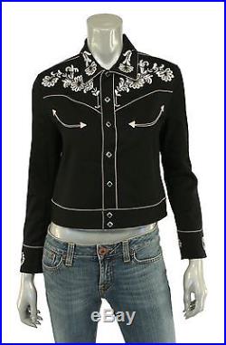 Women's Ralph Lauren RRL Black Embroidered Western Wool Jacket New $890