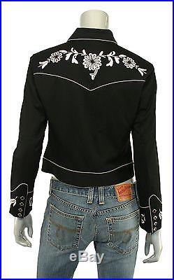 Women's Ralph Lauren RRL Black Embroidered Western Wool Jacket New $890