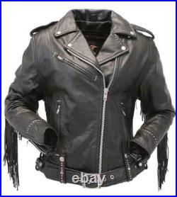 Women's Real Leather Fringe Jacket-Western Style Native American Fashion Black Women's Real Leather Fringe Jacket-Western Style Native American Fashion Black