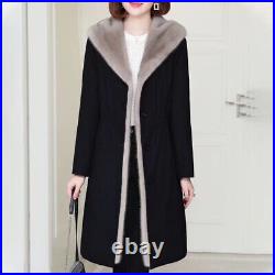 Women's Rex Rabbit Fur Lining Parkas Jacket New Long Hooded Fur Winter Warm Coat