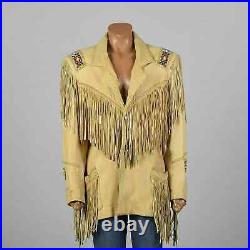 Women's Traditional Native American Western Suede Leather Jacket & Fringe Beaded