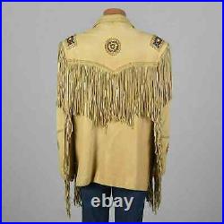 Women's Traditional Native American Western Suede Leather Jacket & Fringe Beaded