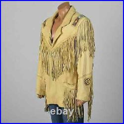 Women's Traditional Native American Western Suede Leather Jacket & Fringe Beaded