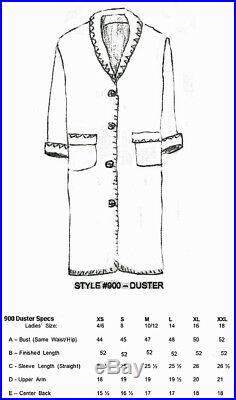 Women's Western Duster Coat Rhonda Stark Wool Blend Indian Blanket Made in USA
