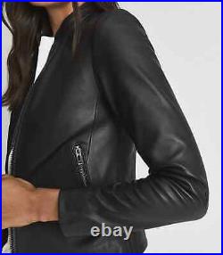 Women's black Leather Jacket Soft Genuine Lambskin Slim Fit leather Jacket-169 Women's black Leather Jacket Soft Genuine Lambskin Slim Fit leather Jacket-169