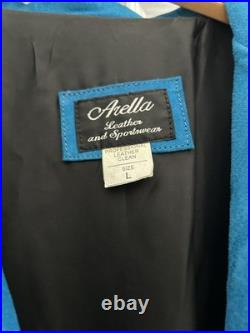 Women's turquoise fringed suede jacket