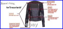 Womens Black Cropped Leather Jacket Biker Moto Lambskin Size S M L XL XXL 3XL