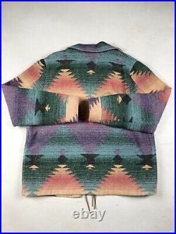 Womens Lauren RL Ralph Lauren Aztec Western Wool Jacket Sweater USA Made Medium