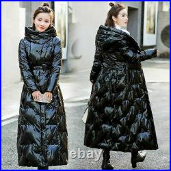 Womens Light Hooded Jacket Outwear Duck Down Cotton Long Casual Warm Snow Coat