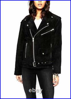 Womens Original Suede Leather Jacket Western Style Real Leather Soft Jacket/Coat
