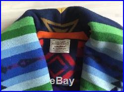 Womens PENDELTON Western Navajo Aztec Blanket Wrap Coat Jacket Bold Colors Sz M