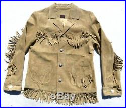 Womens RALPH LAUREN Turquoise Fringe Tassel Leather Western Coat Jacket Medium