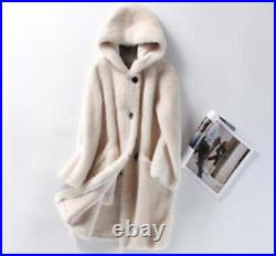 Womens Winter Warm Coats Outwear Parka Lambswool Thicken Hooded Mid Lang Jacket