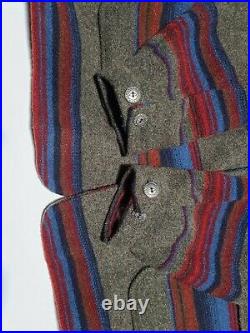 Woolrich Men's Wool Blanket Coat Southwest Aztec Navajo Striped USA Made XL