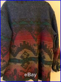Woolrich Vintage USA Aztec Blanket Wool Western Jacket Coats Mens L 25 GUC