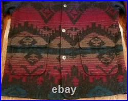 Woolrich Wool Blanket Coat Southwest Aztec Indian Jacket VTG Men XL Navajo