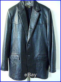 XL 44 Scully Western Blazer Jacket Coat Genuine Lamb Leather Black $400 Men