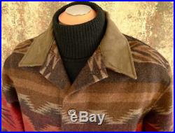XL EARTHY PENDLETON High GRADE WESTERN Wear WOOL BLANKET COAT Jacket NAVAJO