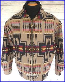 XL PENDLETON High GRADE WESTERN Wear WOOL BLANKET Jacket COAT NAVAJO VINTAGE