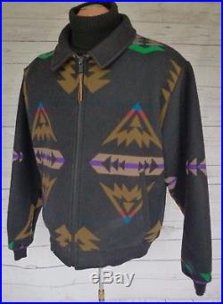 XL PENDLETON High GRADE WESTERN Wear WOOL BLANKET Jacket COAT NAVAJO VINTAGE