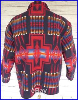 XL PENDLETON High GRADE WESTERN Wear WOOL BLANKET Jacket COAT NAVAJO Vintage