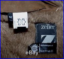 ZEILER LEATHER Over COAT Men GERMAN Winter Hunting Western Suit Jacket BROWN L