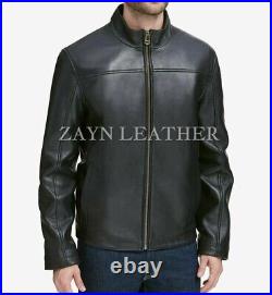 Zayn Leather Men's Smooth Lambskin Genuine Leather Jacket Black Casual Wear Coat